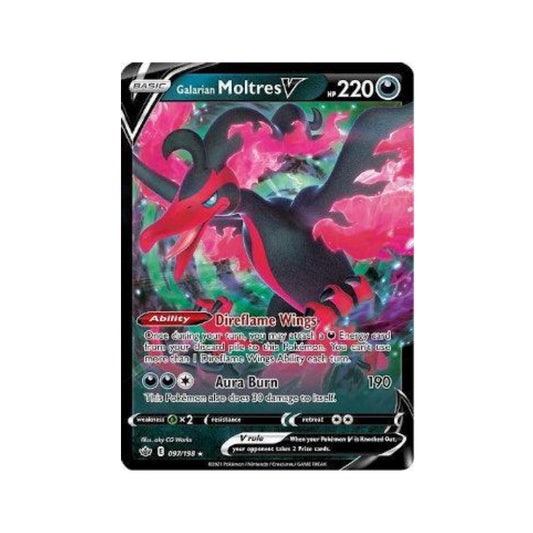 Galarian Moltres-V 97/198 in Portuguese Chilling Reign Pokémon TCG