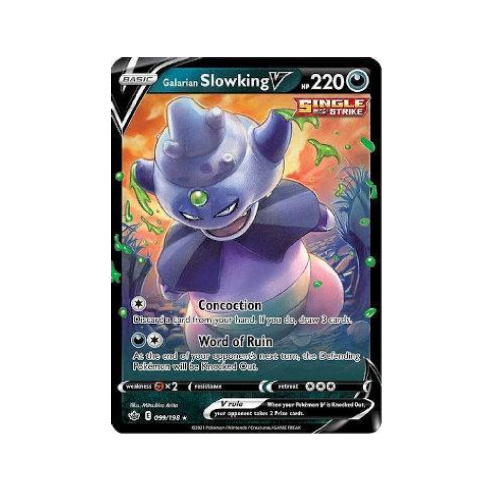 Galarian Slowking-V 99/198 in Portuguese Chilling Reign Pokémon TCG