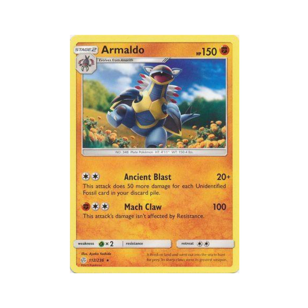 Armaldo 112/236 in Portuguese Cosmic Eclipse Pokémon TCG