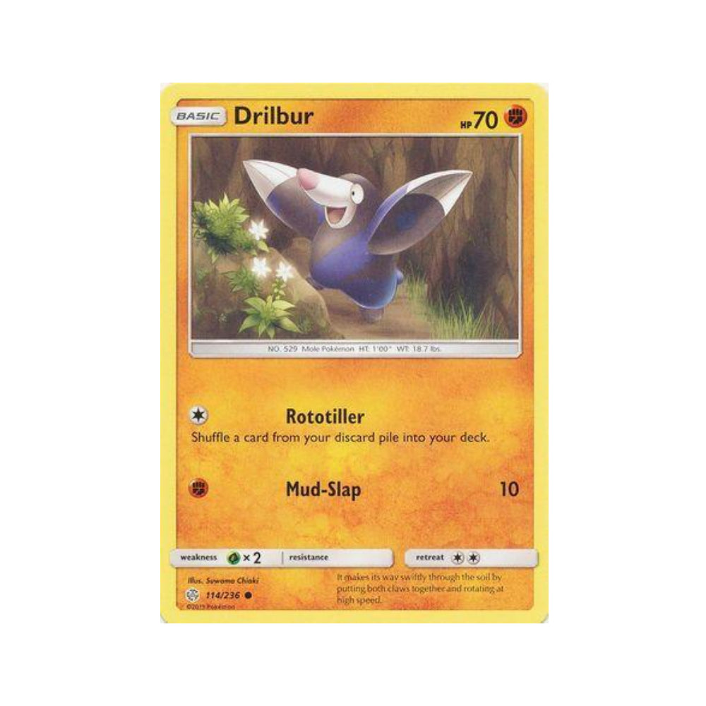 Drilbur 114/236 in Portuguese Cosmic Eclipse Pokémon TCG