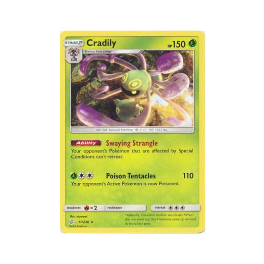 Cradily 11/236 in Portuguese Cosmic Eclipse Pokémon TCG