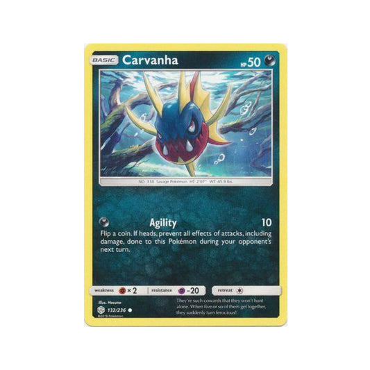 Carvanha 132/236 in Portuguese Cosmic Eclipse Pokémon TCG