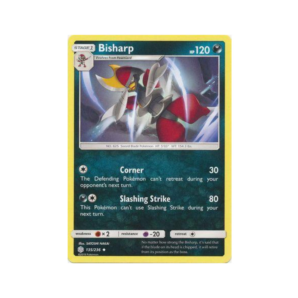 Bisharp 135/236 in Portuguese Cosmic Eclipse Pokémon TCG