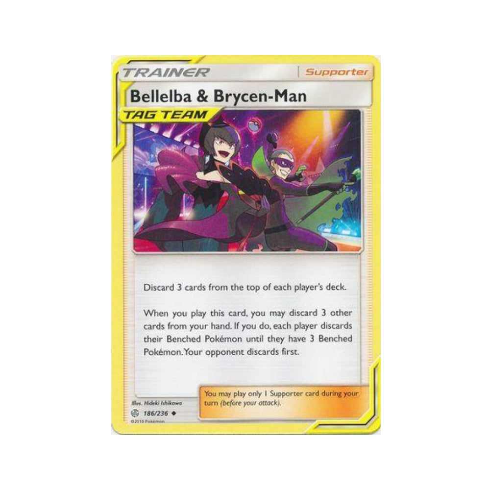 Bellelba & Brycen-Man 186/236 in Portuguese Cosmic Eclipse Pokémon TCG