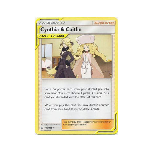 Cynthia & Caitlin 189/236 in Portuguese Cosmic Eclipse Pokémon TCG