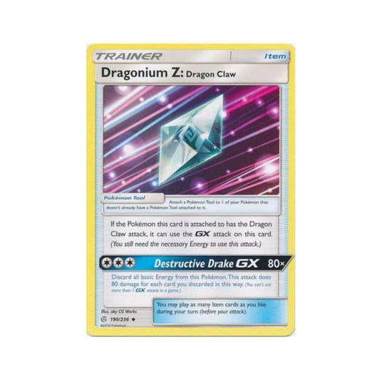 Dragonium Z: Dragon Claw 190/236 in Portuguese Cosmic Eclipse Pokémon TCG