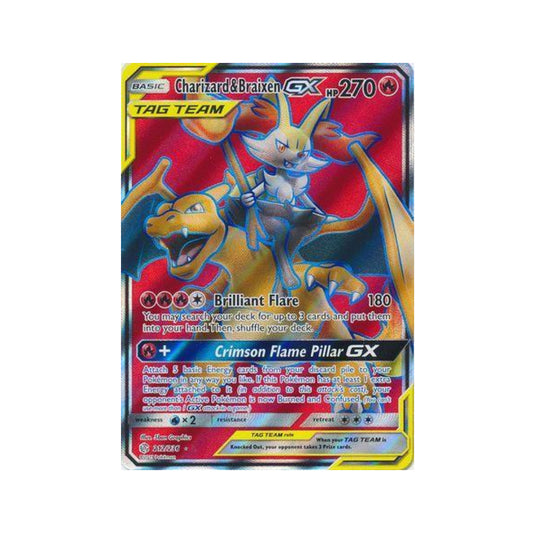 Charizard & Braixen-GX 212/236 in Portuguese Cosmic Eclipse Pokémon TCG