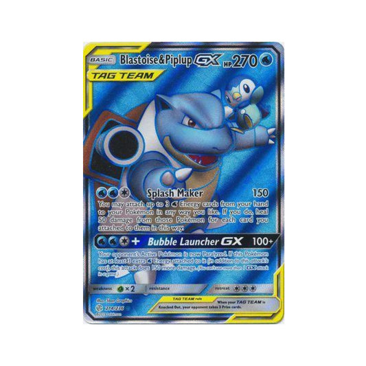 Blastoise & Piplup-GX 214/236 in Portuguese Cosmic Eclipse Pokémon TCG