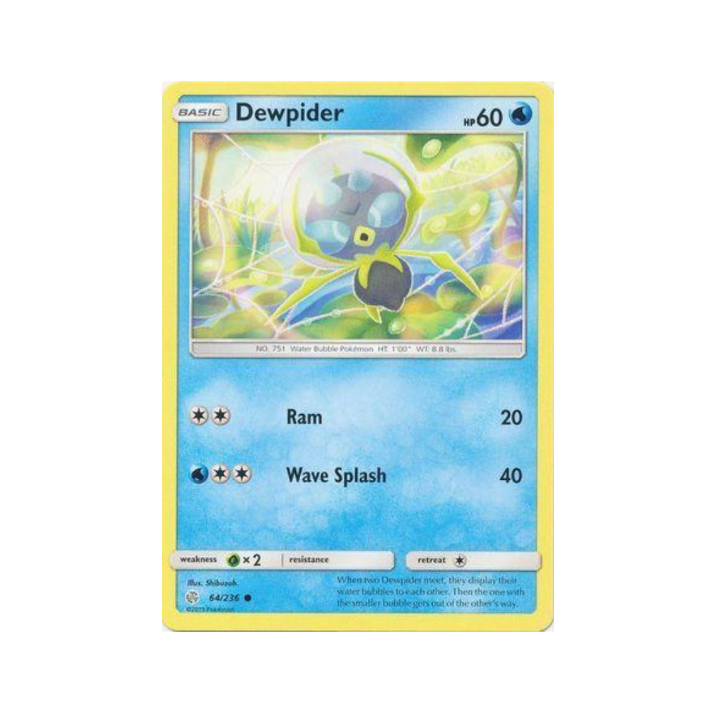 Dewpider 64/236 in Portuguese Cosmic Eclipse Pokémon TCG