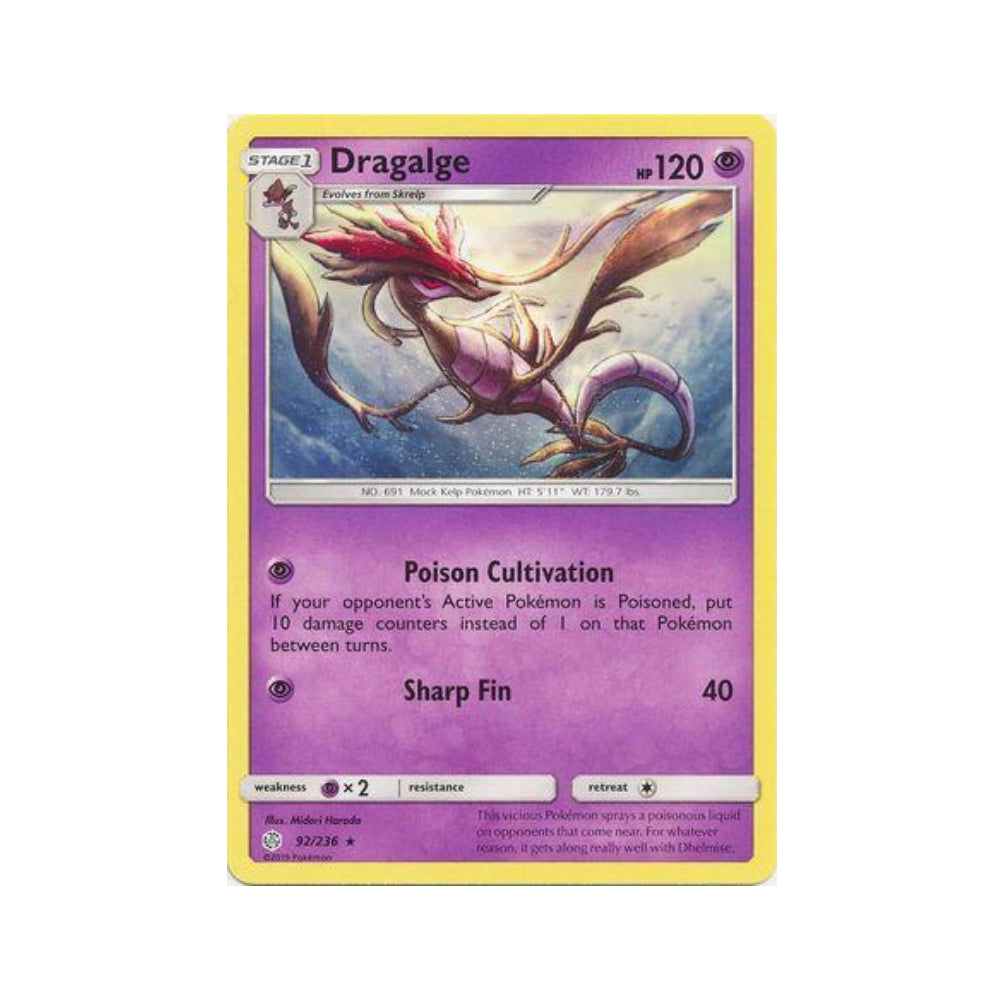 Dragalge 92/236 in Portuguese Cosmic Eclipse Pokémon TCG