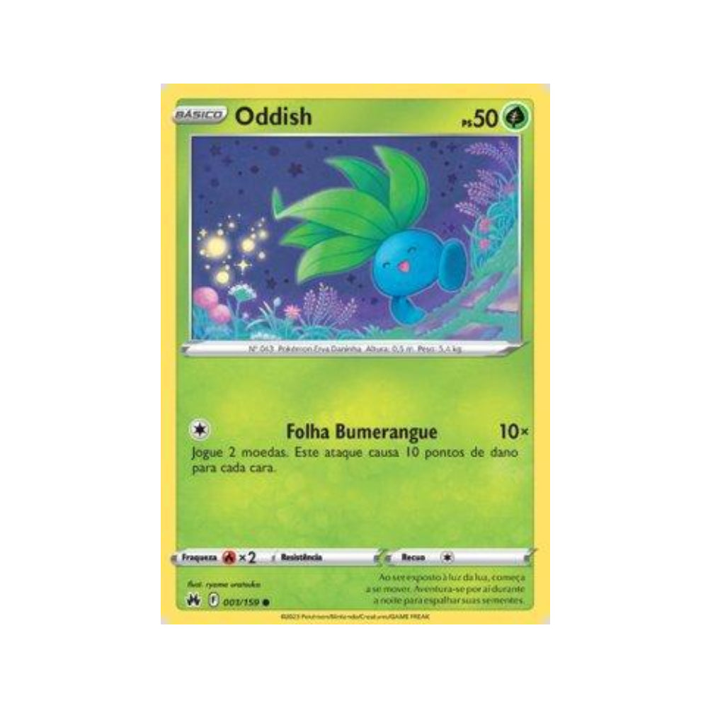 Oddish 001/159 in Portuguese Crown Zenith Pokémon TCG