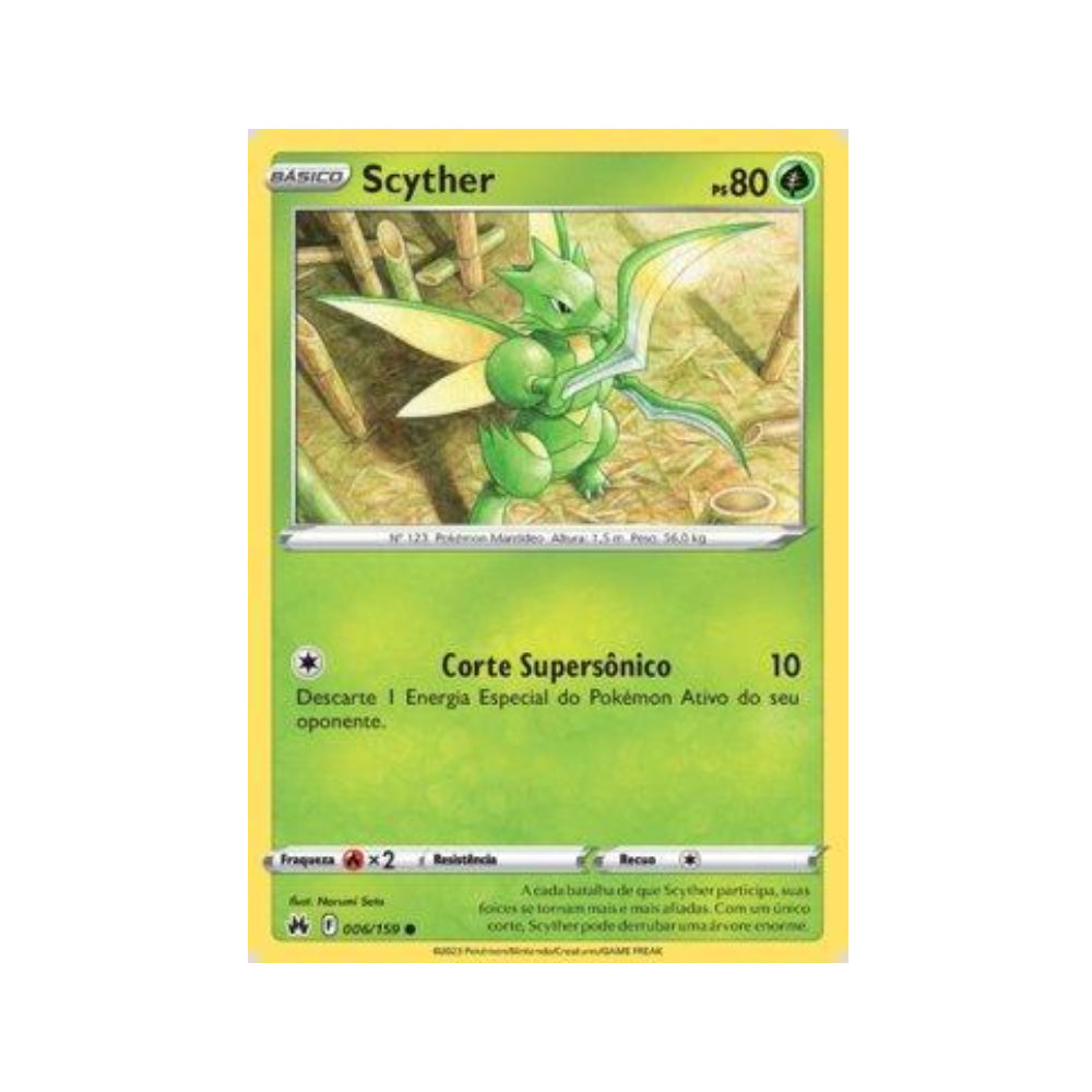 Scyther 006/159 in Portuguese Crown Zenith Pokémon TCG