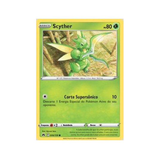 Scyther 006/159 in Portuguese Crown Zenith Pokémon TCG