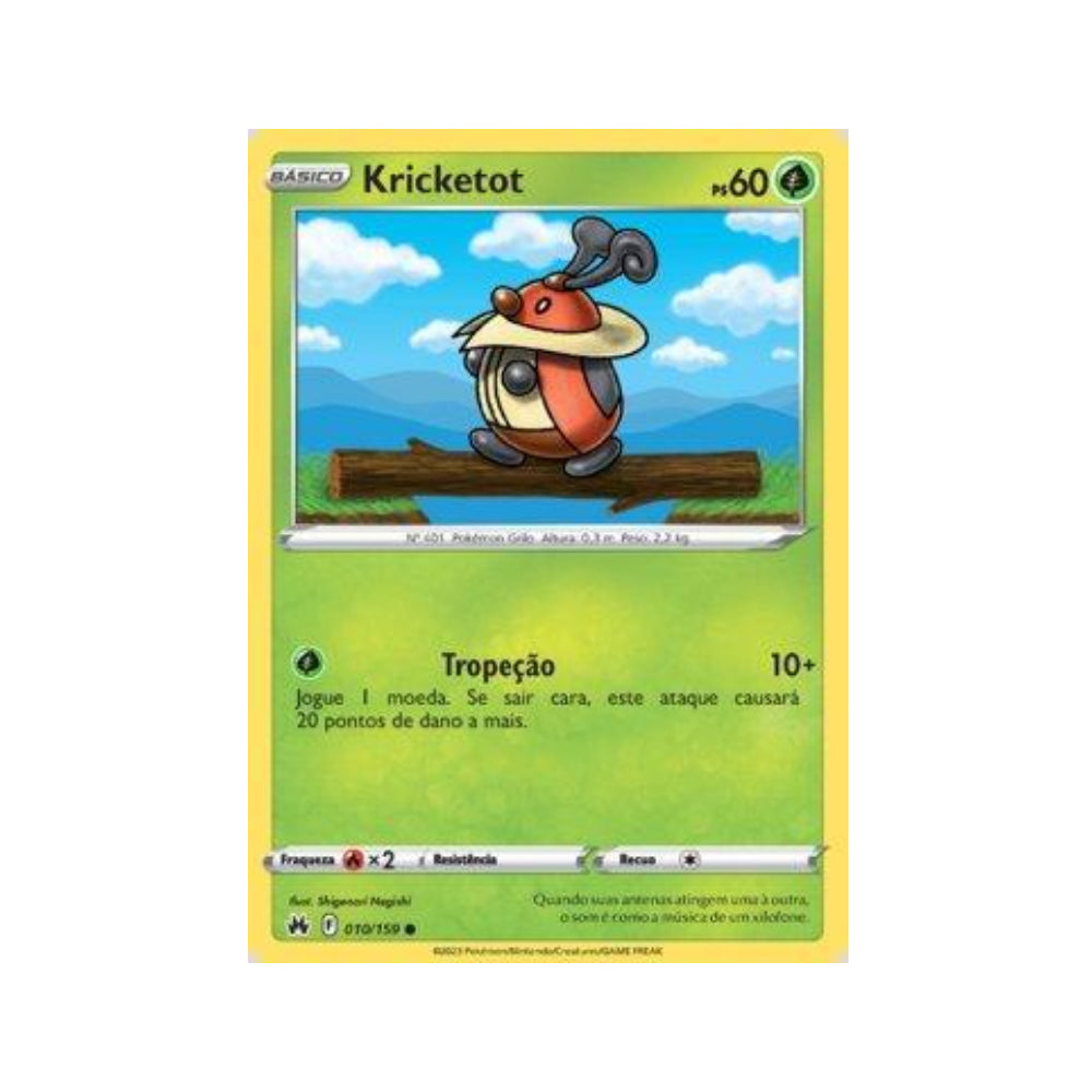 Kricketot 010/159 in Portuguese Crown Zenith Pokémon TCG