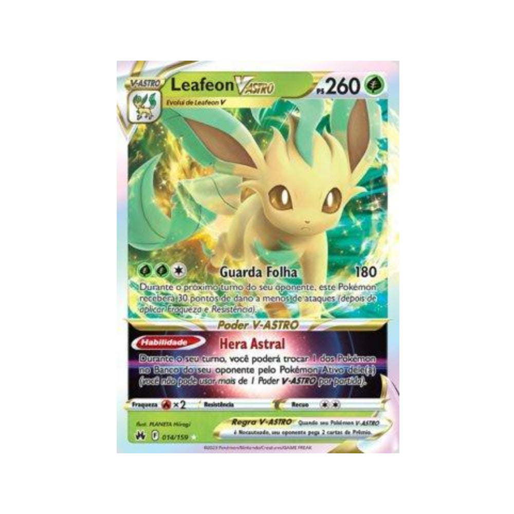 Leafeon-VSTAR 014/159 in Portuguese Crown Zenith Pokémon TCG