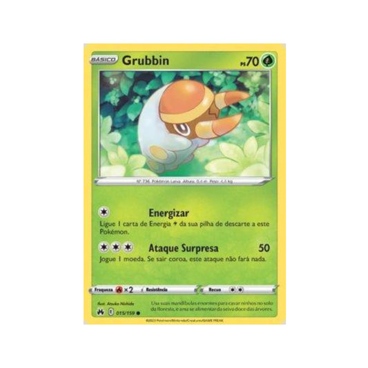 Grubbin 015/159 in Portuguese Crown Zenith Pokémon TCG