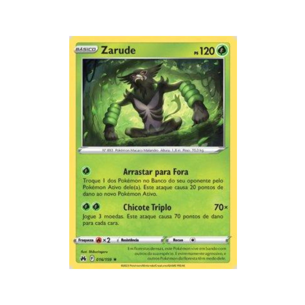 Zarude 016/159 in Portuguese Crown Zenith Pokémon TCG