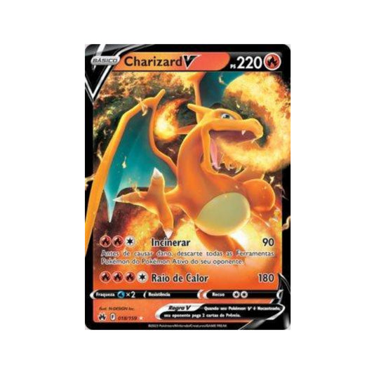 Charizard-V 018/159 in Portuguese Crown Zenith Pokémon TCG