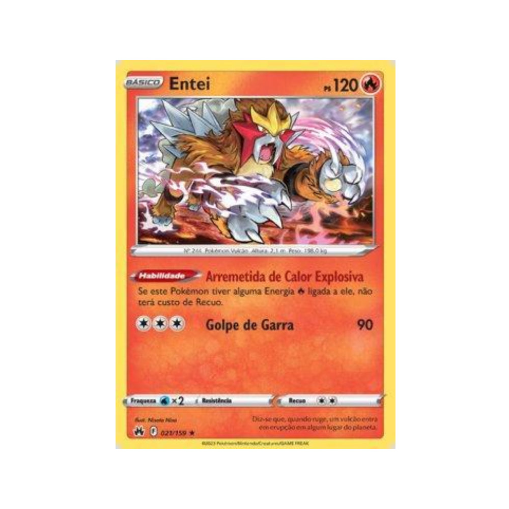 Entei 021/159 in Portuguese Crown Zenith Pokémon TCG