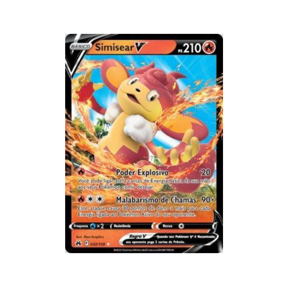 Simisear-V 022/159 in Portuguese Crown Zenith Pokémon TCG