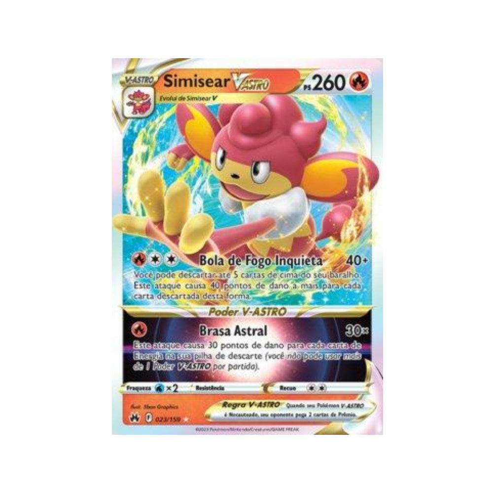 Simisear-VSTAR 023/159 in Portuguese Crown Zenith Pokémon TCG