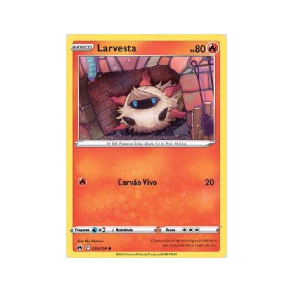 Larvesta 024/159 in Portuguese Crown Zenith Pokémon TCG