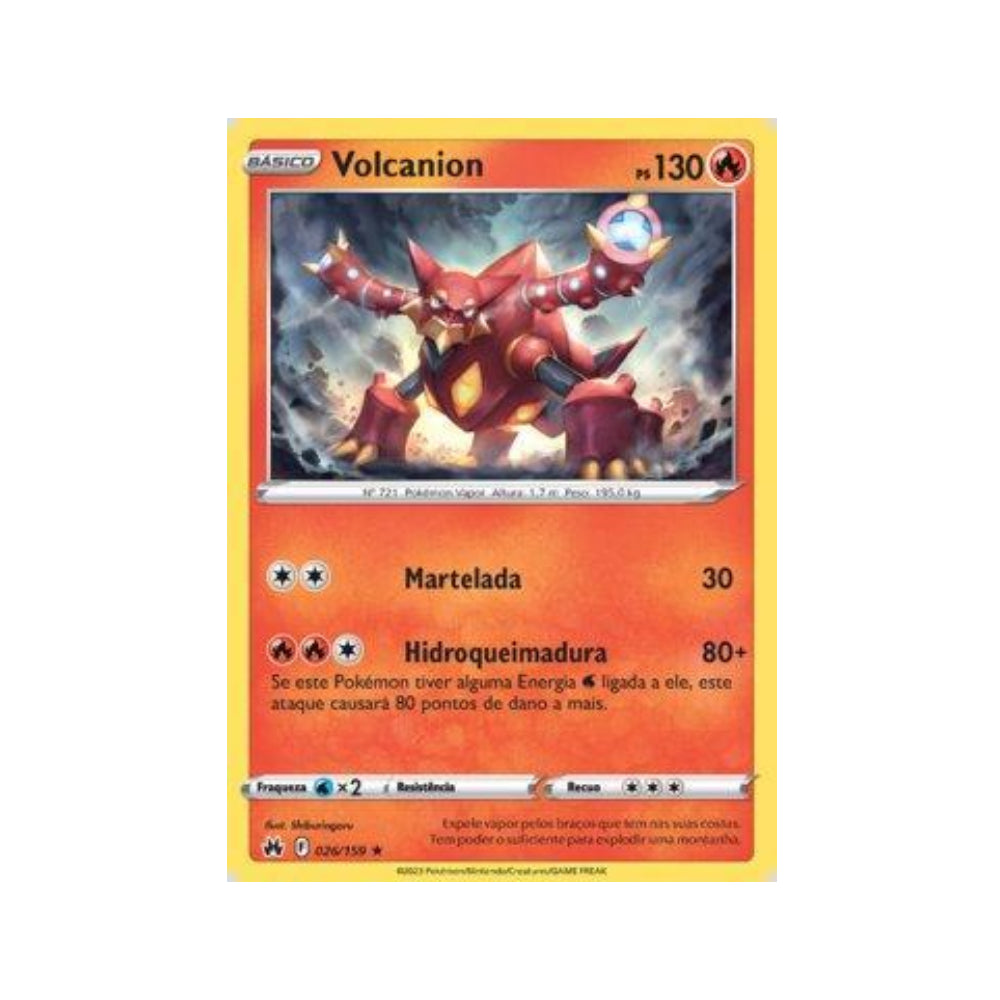 Volcanion 026/159 in Portuguese Crown Zenith Pokémon TCG