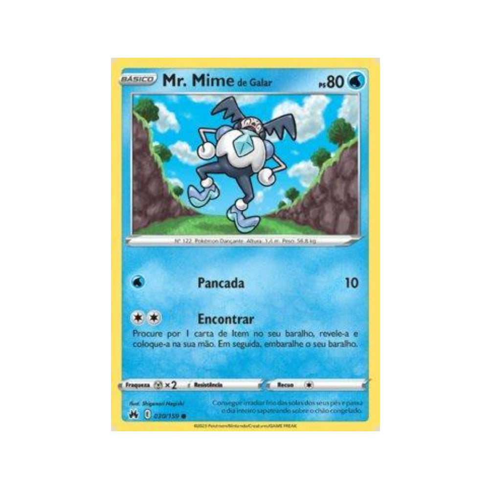 Galarian Mr. Mime 030/159 in Portuguese Crown Zenith Pokémon TCG