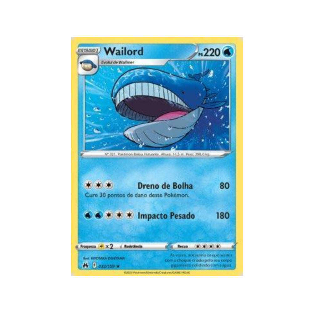 Wailord 032/159 in Portuguese Crown Zenith Pokémon TCG