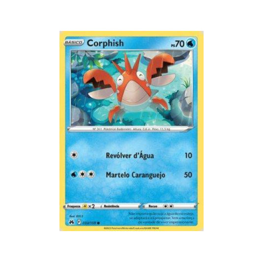 Corphish 033/159 in Portuguese Crown Zenith Pokémon TCG