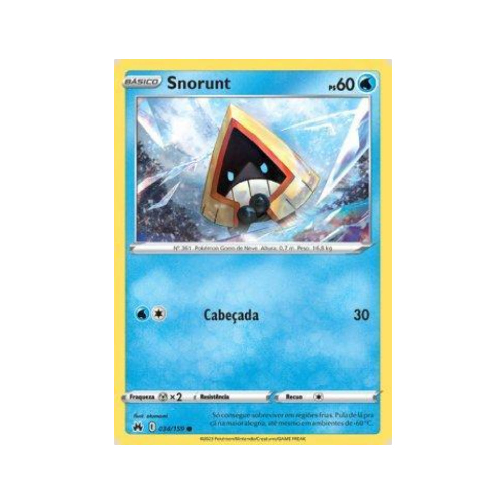 Snorunt 034/159 in Portuguese Crown Zenith Pokémon TCG