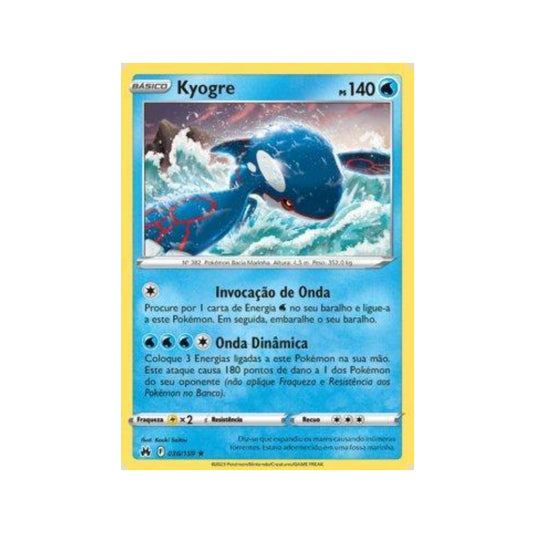 Kyogre 036/159 in Portuguese Crown Zenith Pokémon TCG