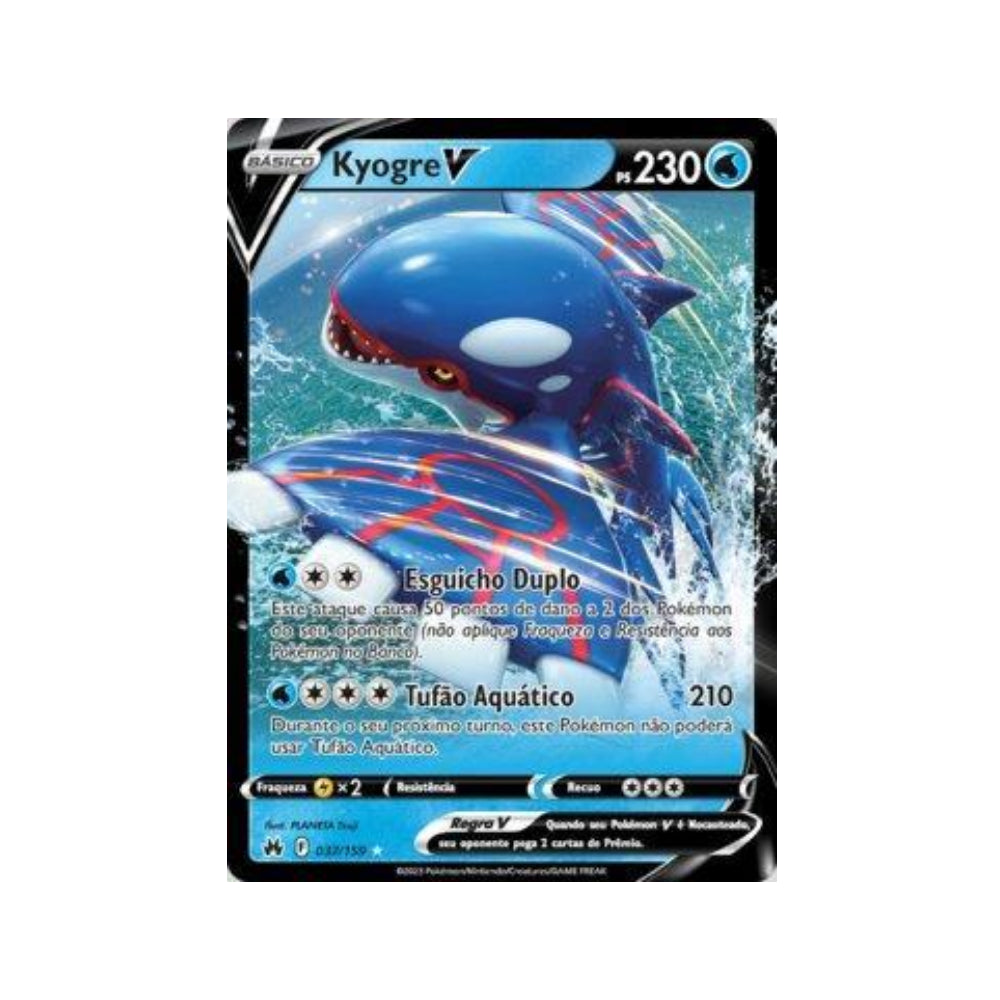 Kyogre-V 037/159 in Portuguese Crown Zenith Pokémon TCG