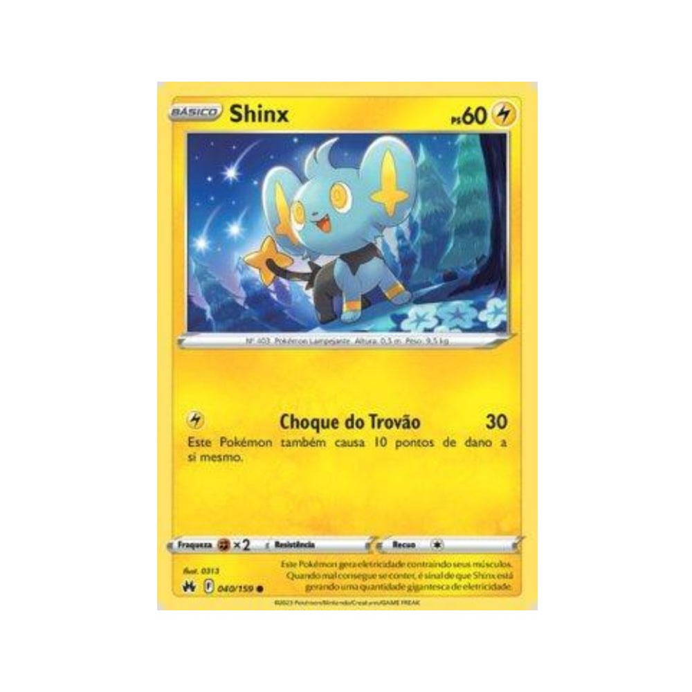 Shinx 040/159 in Portuguese Crown Zenith Pokémon TCG