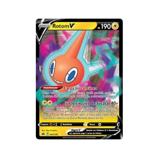 Rotom-V 045/159 in Portuguese Crown Zenith Pokémon TCG