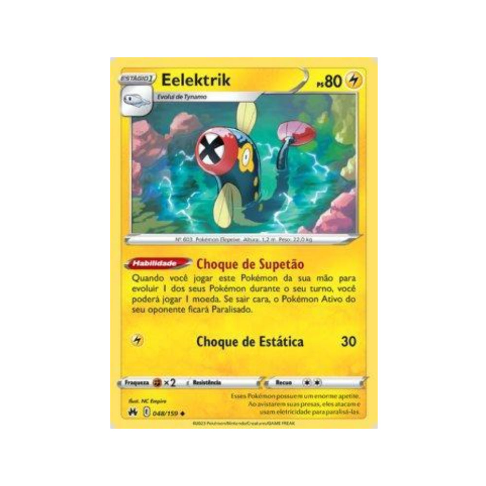 Eelektrik 048/159 in Portuguese Crown Zenith Pokémon TCG