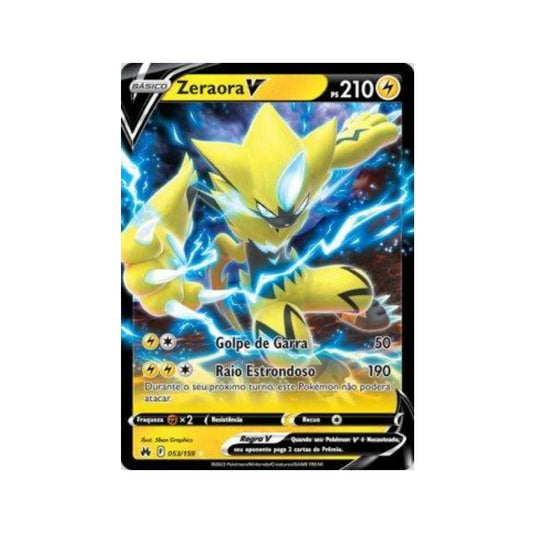 Zeraora-V 053/159 in Portuguese Crown Zenith Pokémon TCG