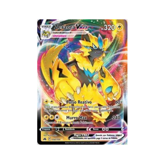 Zeraora-VMAX 054/159 in Portuguese Crown Zenith Pokémon TCG