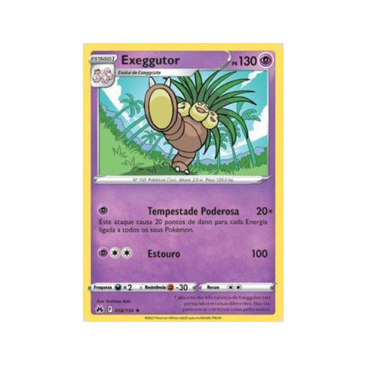 Exeggutor 058/159 in Portuguese Crown Zenith Pokémon TCG