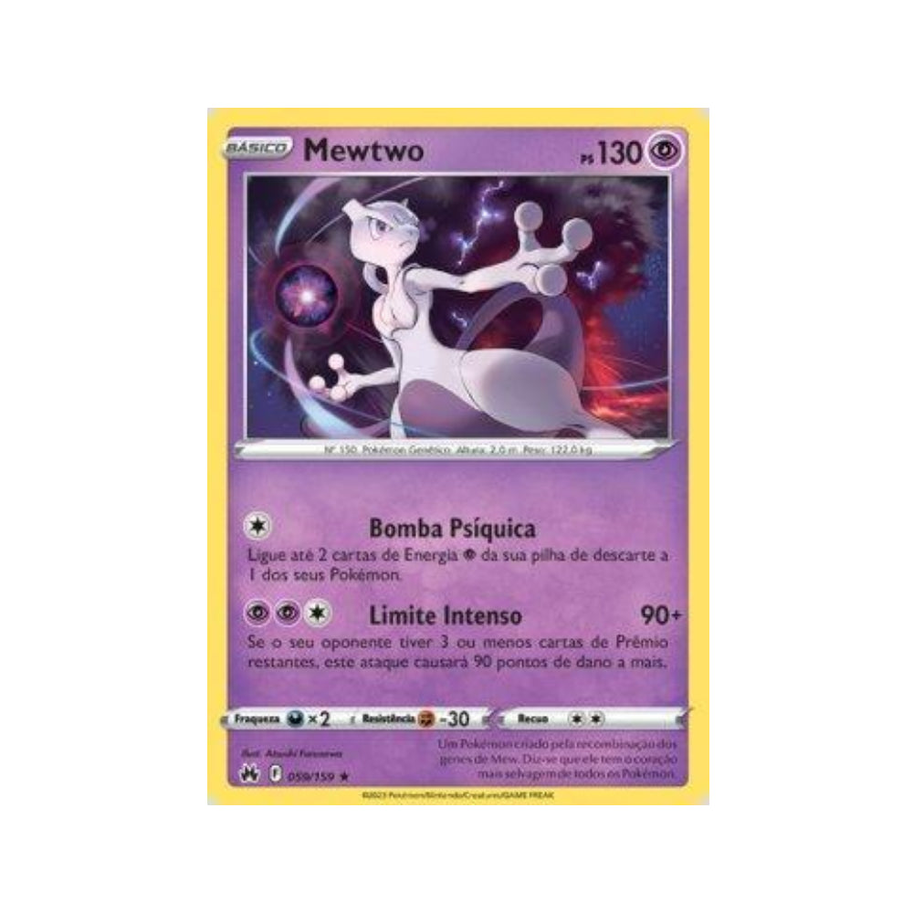 Mewtwo 059/159 in Portuguese Crown Zenith Pokémon TCG