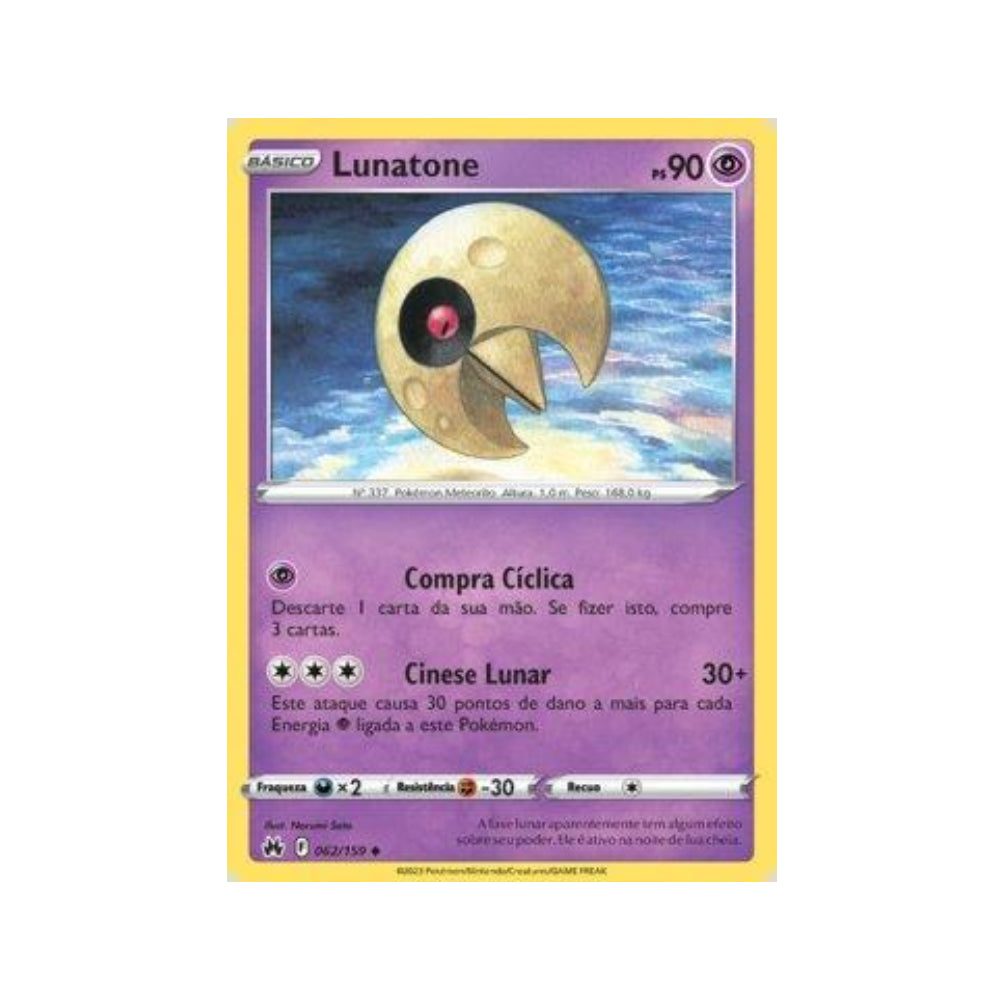 Lunatone 062/159 in Portuguese Crown Zenith Pokémon TCG