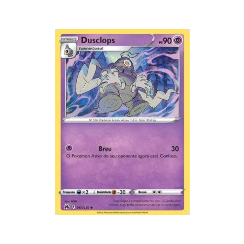 Dusclops 063/159 in Portuguese Crown Zenith Pokémon TCG