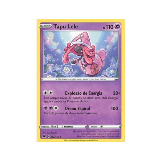 Tapu Lele 064/159 in Portuguese Crown Zenith Pokémon TCG