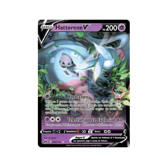 Hatterene-V 065/159 in Portuguese Crown Zenith Pokémon TCG