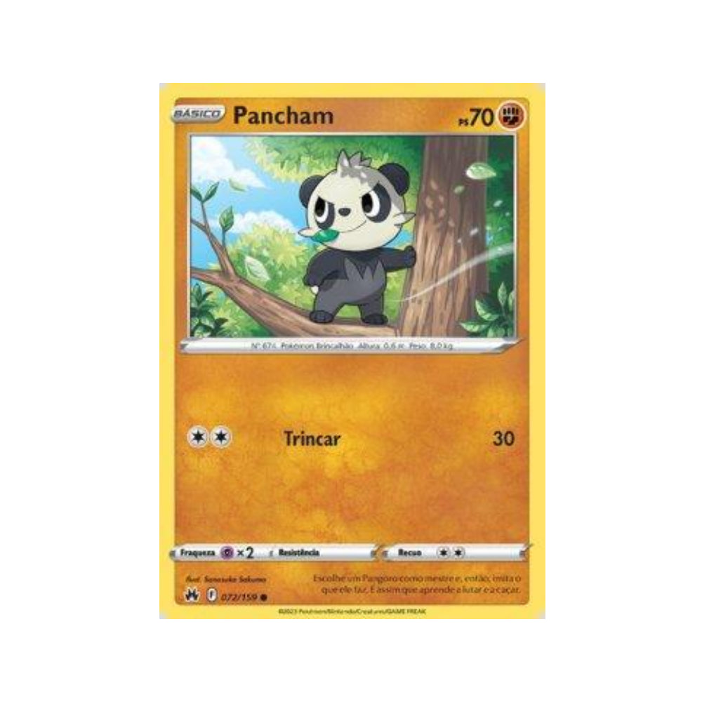 Pancham 072/159 in Portuguese Crown Zenith Pokémon TCG