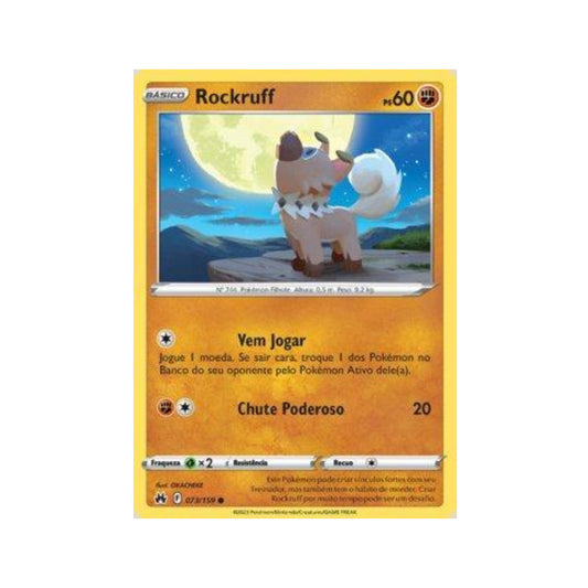 Rockruff 073/159 in Portuguese Crown Zenith Pokémon TCG