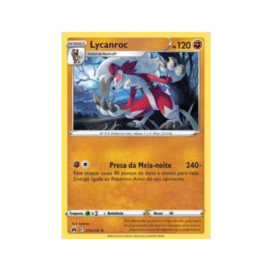 Lycanroc 074/159 in Portuguese Crown Zenith Pokémon TCG