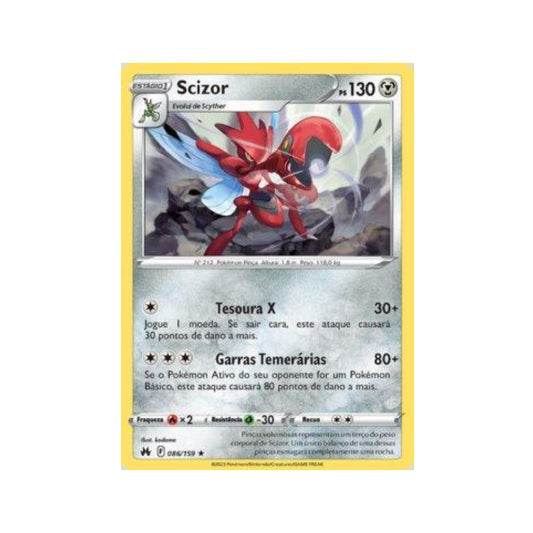 Scizor 086/159 in Portuguese Crown Zenith Pokémon TCG