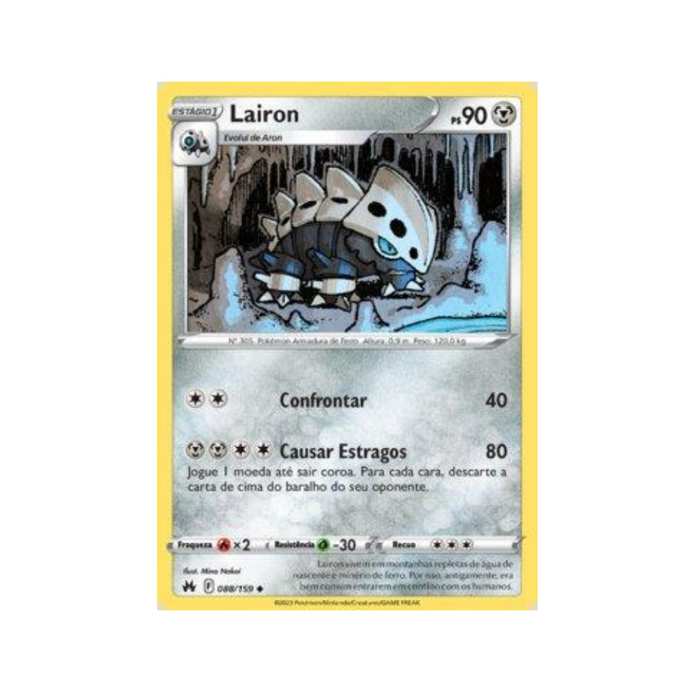 Lairon 088/159 in Portuguese Crown Zenith Pokémon TCG