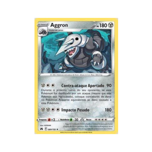 Aggron 089/159 in Portuguese Crown Zenith Pokémon TCG